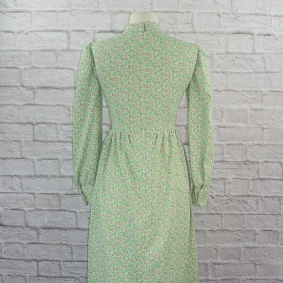 Vintage 70s Floral Regency Peasant Maxi Dress - Picture 4 of 8